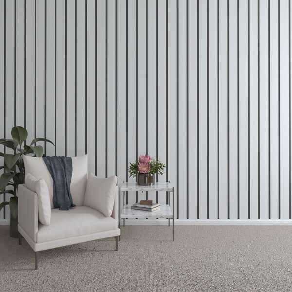 Ekena Millwork 48H x 3/8T Adjustable PVC Slat Wall Panel Kit w/ 4W Slats, Unfinished contains 11 Slats SWP55X48X0375UN - main